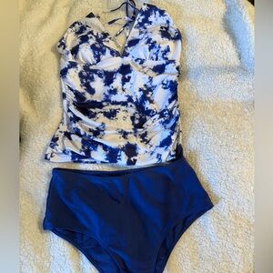 Gorgeous blue tie dye tankini